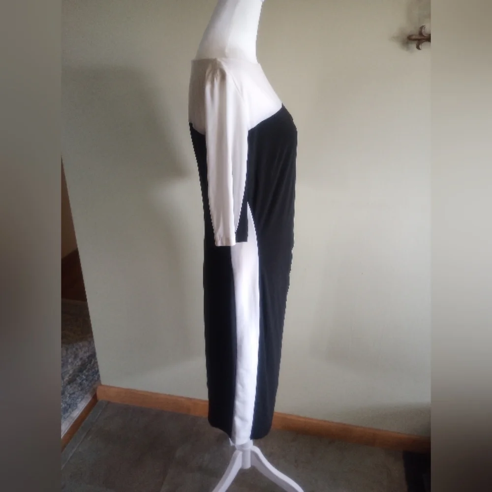 Chaps Black and White Dress size L - Picture 2 of 6